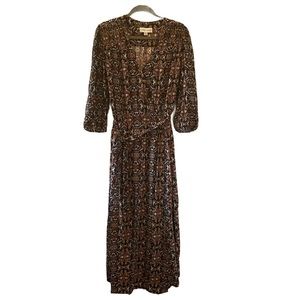 Knox Rose Boho Midi Faux Wrap Dress XXL